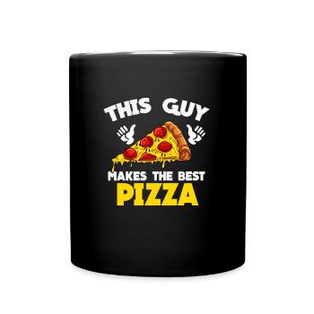 Pizza - Tasse einfarbig - Schwarz - Vorne