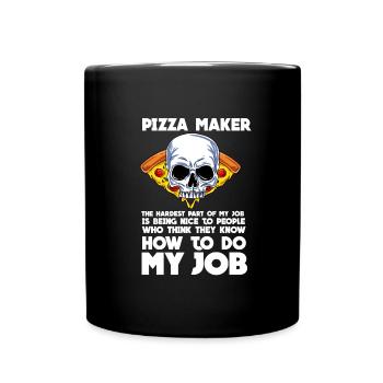 Pizza - Tasse einfarbig - Schwarz - Vorne