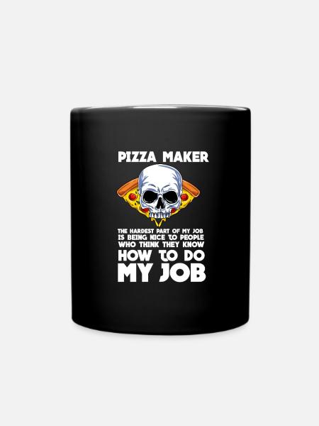 Pizza - Tasse einfarbig - Schwarz