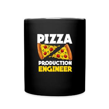 Pizza - Tasse einfarbig - Schwarz - Vorne