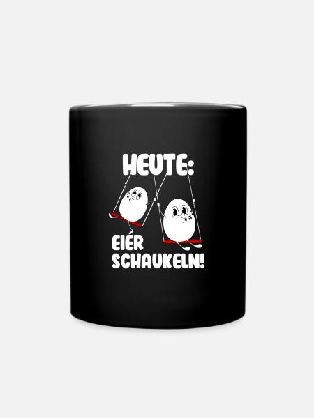 Motivation Faulheit Eier - Tasse einfarbig - Schwarz
