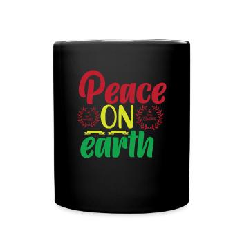 Peace Peace Love Peace World Peace - Full Colour Mug - black - Front