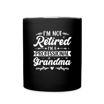 Grandma Pensioner Grandma Grandson Granddaughter Grandma - Full Colour Mug - black - Front