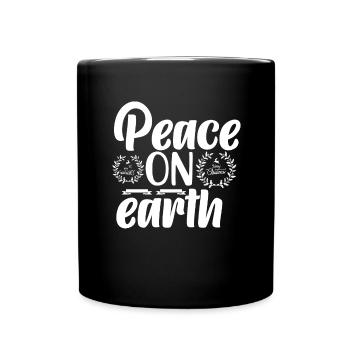 Peace Peace Love Peace World Peace - Full Colour Mug - black - Front