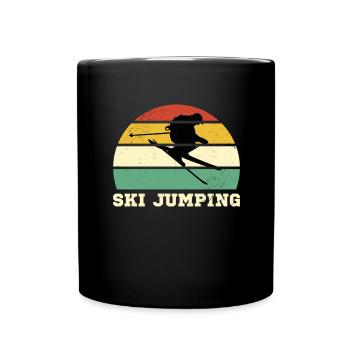 Skispringer Skispringen Wintersport Extremsport - Tasse einfarbig - Schwarz - Vorne