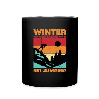 Skispringer Skispringen Wintersport Extremsport - Tasse einfarbig - Schwarz - Vorne