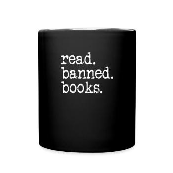 Lesen Sie verbotene B�cher Anti -Zensur -verbotene - Tasse einfarbig - Schwarz - Vorne