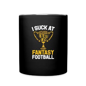 Letzte Troph�e Ich lutsche am Fantasy Football - Tasse einfarbig - Schwarz - Vorne