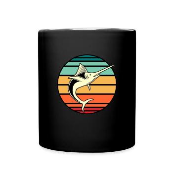 Schwertfisch - Tasse einfarbig - Schwarz - Vorne