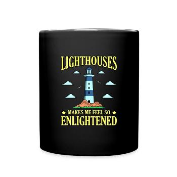 Leuchtturm - Tasse einfarbig - Schwarz - Vorne