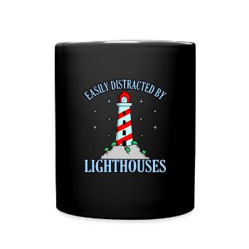 Leuchtturm - Tasse einfarbig - Schwarz - Vorne