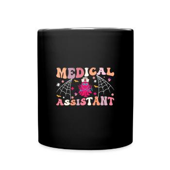 Medizinischer Assistent Spooky Ghost Spinnt Seine - Tasse einfarbig - Schwarz - Vorne
