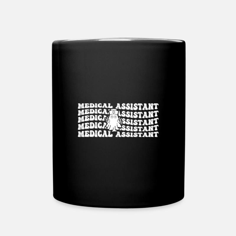 Assistant médical Spooky Ghost Repeat - Mug uni - noir