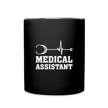 Medical Assistant Heartbeat Stethoscope - Full Colour Mug - black - Front