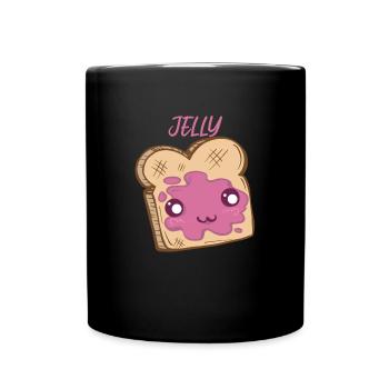 Passendes PB- und J -Kost�m Halloween -Gelee -Kost - Tasse einfarbig - Schwarz - Vorne