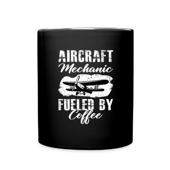 Airplane Mechanic Mechanic Coffee Airplane Hero - Full Colour Mug - black - Front
