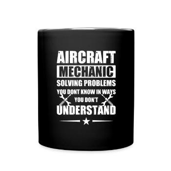 Flugzeugmechaniker Mechnaiker Held Flugzeug - Tasse einfarbig - Schwarz - Vorne