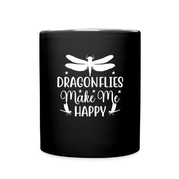 Dragonflies are my soul animal Cute dragonfly - Full Colour Mug - black - Front