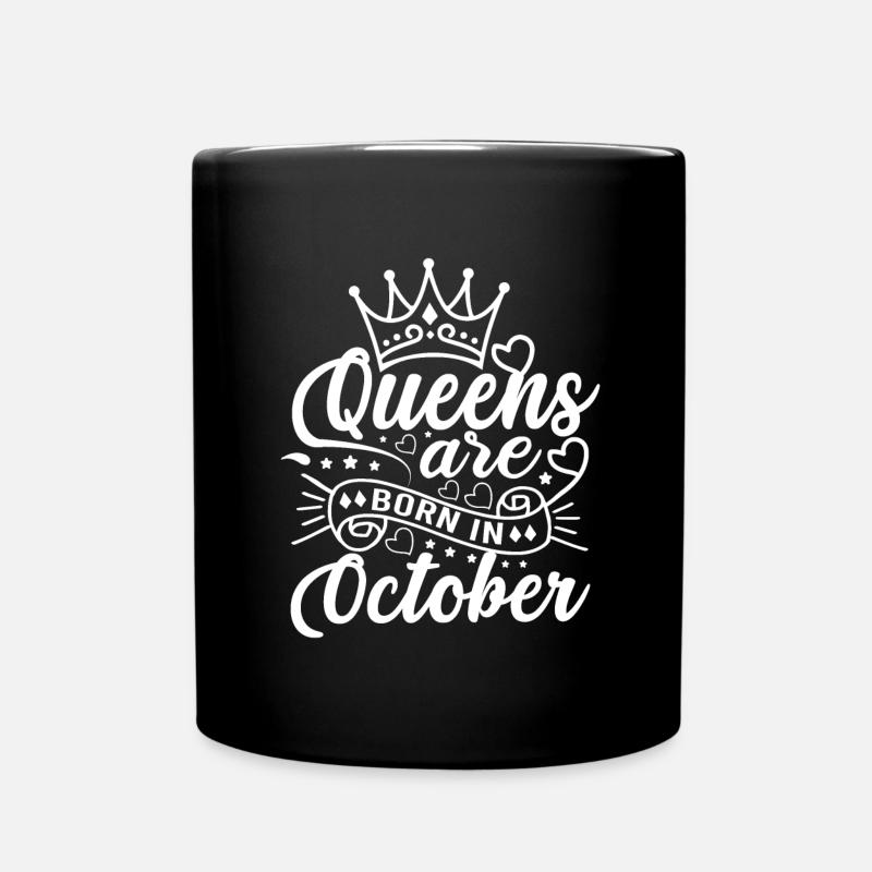 Frau Geburtstag Oktober Geschenk Mädchen Freundin - Tasse einfarbig - Schwarz