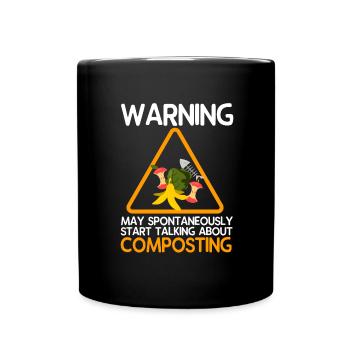 Cadeau vers de compost - Mug uni - noir - Devant