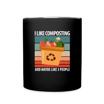 Cadeau vers de compost - Mug uni - noir - Devant