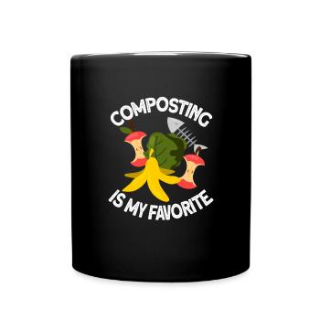 Kompost Würmer Geschenk - Tasse einfarbig - Schwarz - Vorne