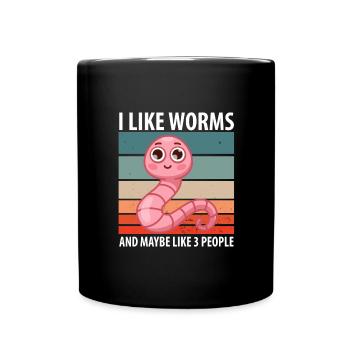 Compost Worms Gift - Full Colour Mug - black - Front