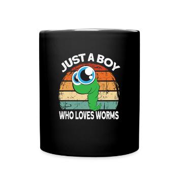 Cadeau vers de compost - Mug uni - noir - Devant
