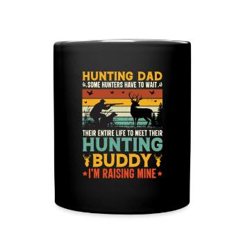 Hunter Papa Son Père Chasse Chasse - Mug uni - noir - Devant