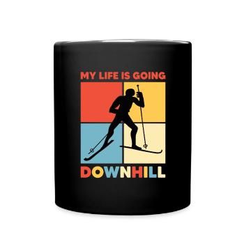 Skispringer Skispringen Wintersport Extremsport - Tasse einfarbig - Schwarz - Vorne