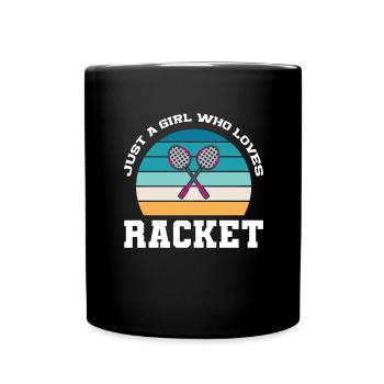 TENNIS LOVE Racket Balls Court Sportturnier - Tasse einfarbig - Schwarz - Vorne
