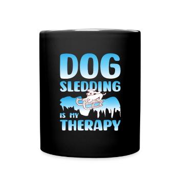 Schlittenfahren Hundeschlittenfahren Schlittenhund - Tasse einfarbig - Schwarz - Vorne