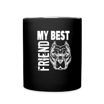 Best Friend Pitbull Pet Dog Breed - Full Colour Mug - black - Front