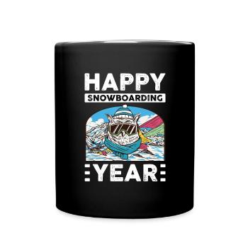 Snowboard Winter Ski Lodge Child Snow Snowboarder - Full Colour Mug - black - Front