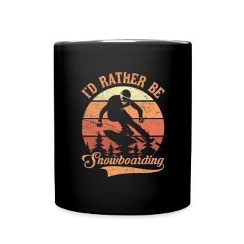 Snowboard Winter Ski Lodge Child Snow Snowboarder - Full Colour Mug - black - Front
