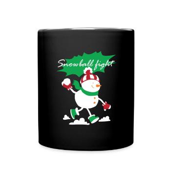 Kinder Schneeballschlacht Schnee Schneeball - Tasse einfarbig - Schwarz - Vorne