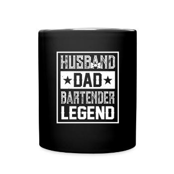 Barman Barman Barista Cadeau Père Papa Papa Papa - Mug uni - noir - Devant