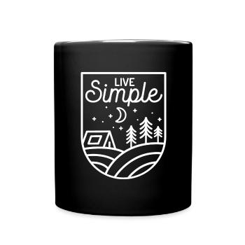 Hiking Camping Outdoor Sayings Camper Wanderer - Full Colour Mug - black - Front