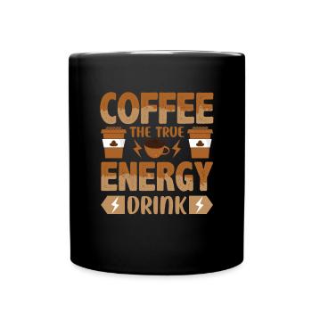 Kaffee Sarkasmus Freunde Glück Freude Cappuccino - Tasse einfarbig - Schwarz - Vorne
