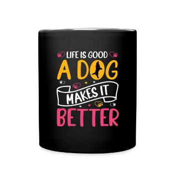Hunde-Mama Geschenk Mami Hundebesitzerin Hund - Tasse einfarbig - Schwarz - Vorne