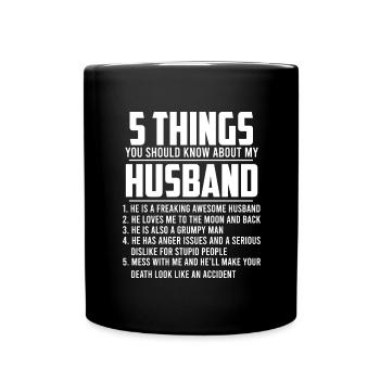 femme drôles dictons disant sarcasme mari - Mug uni - noir - Devant