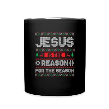 Celebrating Christmas Jesus has birthday party - Full Colour Mug - black - Front