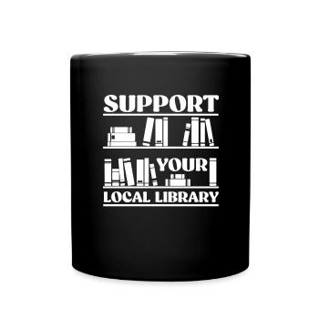 Bibliothek Bibliothekar Lesen - Tasse einfarbig - Schwarz - Vorne