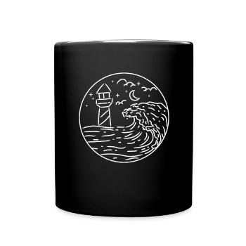 Mer du Nord Phare de la mer Baltique Mouettes de mer Cadeau - Mug uni - noir - Devant