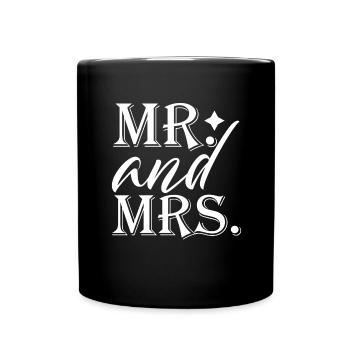 Newly married wedding couple heart love - Full Colour Mug - black - Front