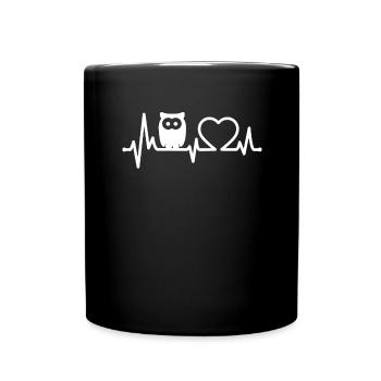 Hibou Nocturne Nocturne Oiseau Animal Lune - Mug uni - noir - Devant