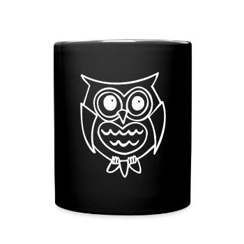 Hibou Nocturne Nocturne Oiseau Animal Lune - Mug uni - noir - Devant