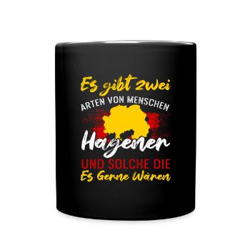 Es Gibt Zwei Arten Von Menschen Hagener - Tasse einfarbig - Schwarz - Vorne