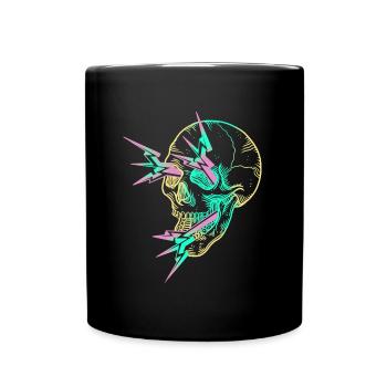 Skull Flash yellow - Mug uni - noir - Devant