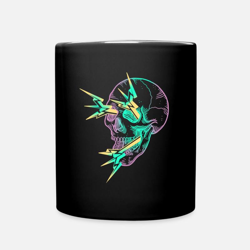 Skull Flash mauve - Mug uni - noir